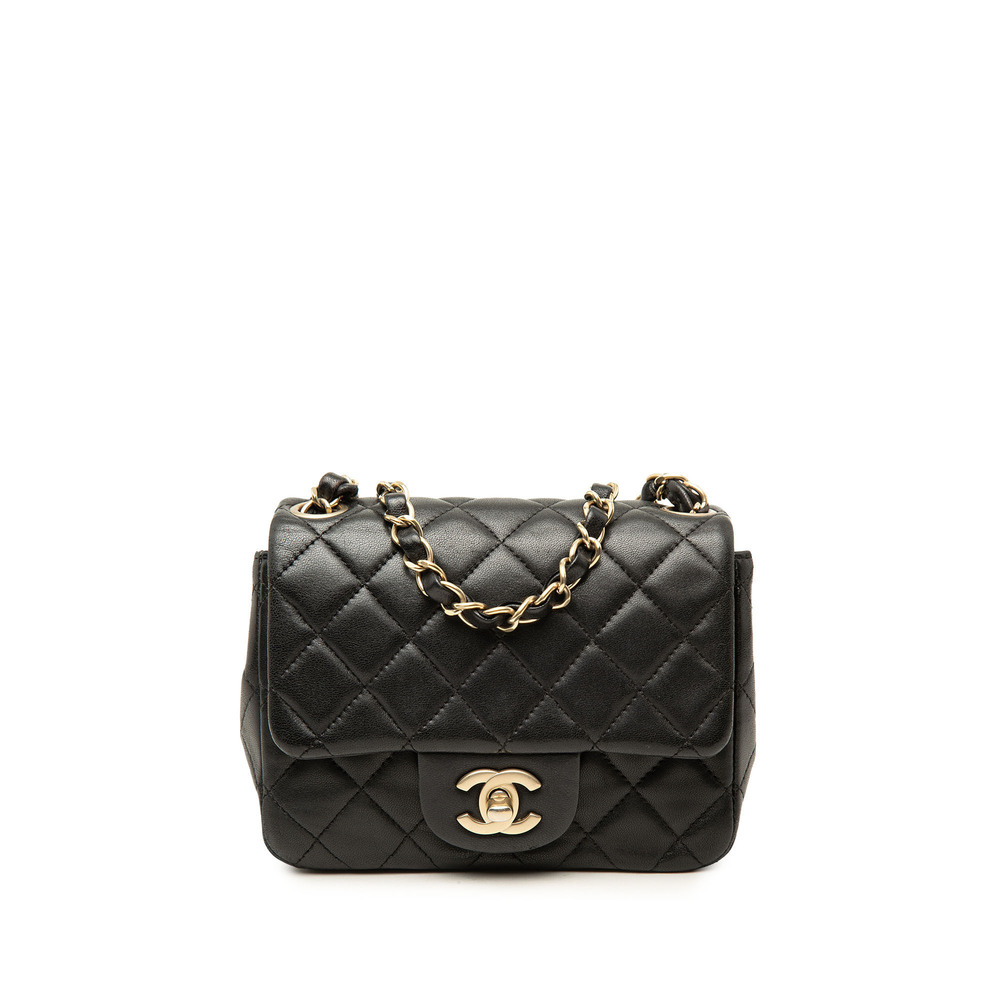 Pre-Loved Chanel Mini Square Classic Lambskin Single Flap